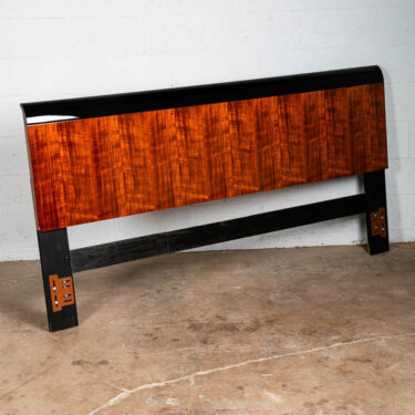 Mid Century Modern Headboard Bed Frame King Size Henredon Black Mahogany NM