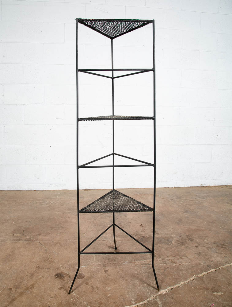 Mid Century Modern Plant Stand Corner Metal Wrought Iron Vintage Outdoor Indoor - Image 6
