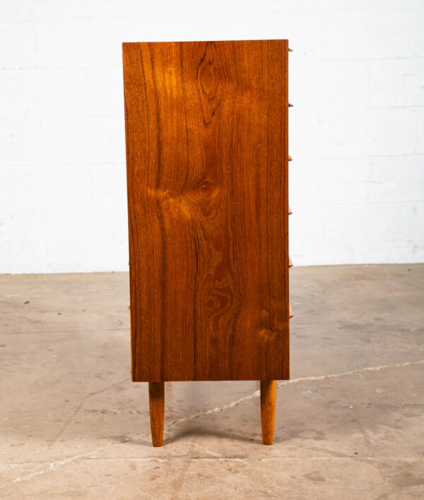 Mid Century Danish Modern Highboy Dresser 6 Drawer Solid Teak Denmark Vintage - Image 3
