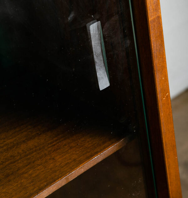 Mid Century Modern China Cabinet Hutch Bassett Walnut Display Vintage Drawers - Image 10