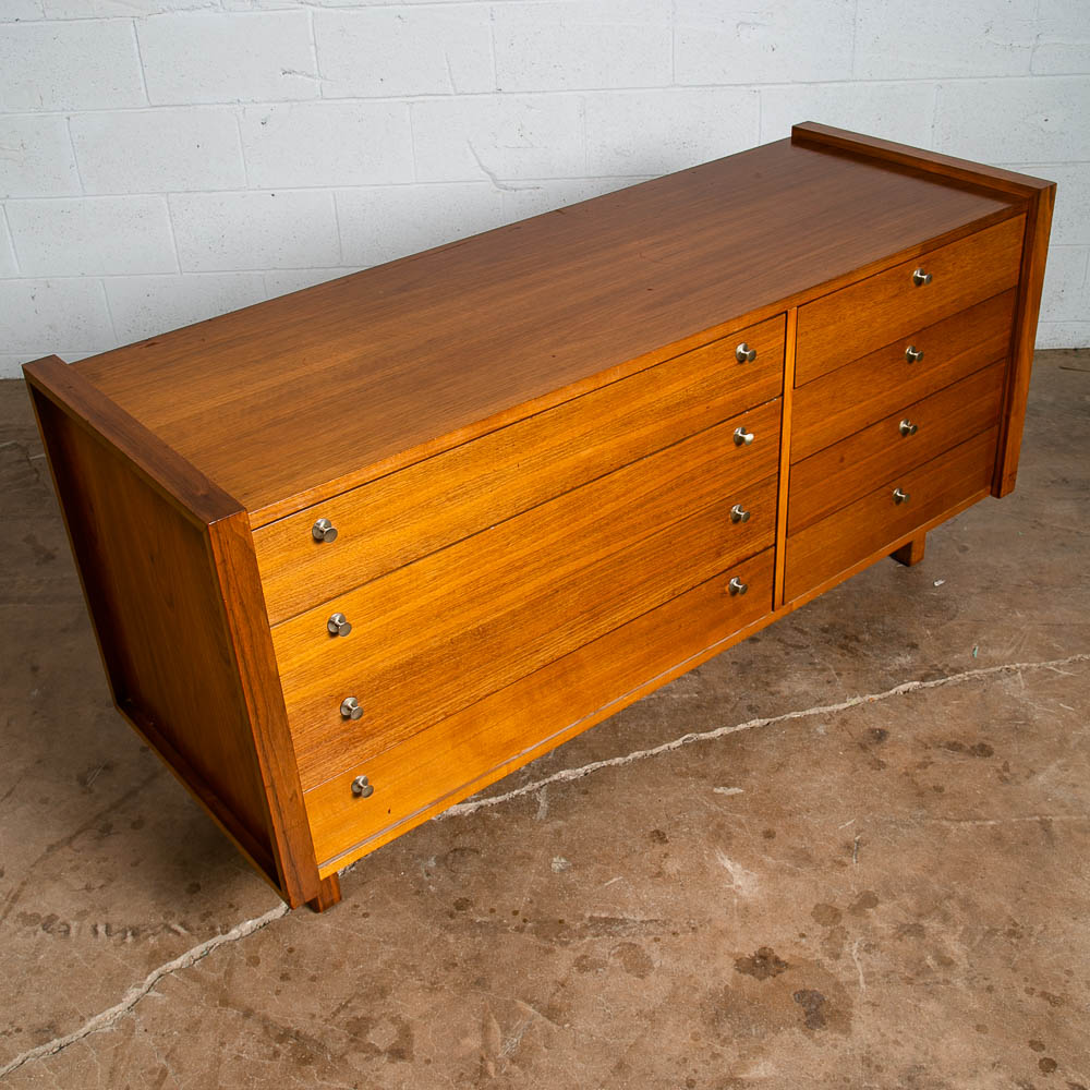 Mid Century Modern Dresser Credenza 8 Drawer Brown Saltman Walnut John Keal Mcm - Image 7