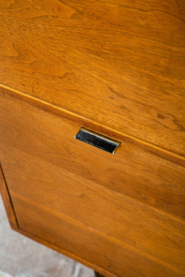 Mid Century Modern Desk Mainline Hooker Roll Top Walnut Tambour Door Secretary M - Image 12