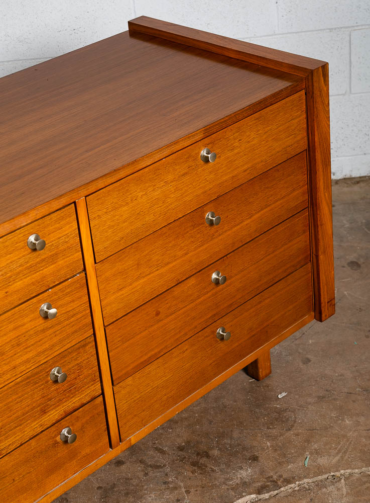 Mid Century Modern Dresser Credenza 8 Drawer Brown Saltman Walnut John Keal Mcm - Image 9