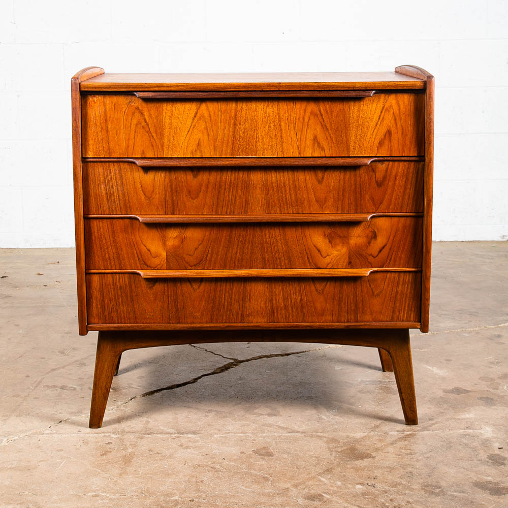 Mid Century Danish Modern Desk Vanity Office Teak 6 Drawer Vintage Denmark - Image 2