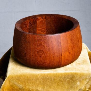 Mid Century Danish Modern Solid Teak bowl Dansk Staved Round Serving Bowl M