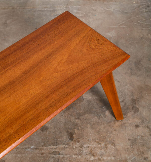 Mid Century Modern Bench Solid Mahogany Wood Coffee Table Rectangular Vintage - Image 5