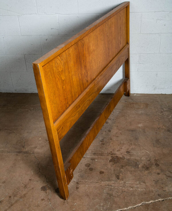 Mid Century Modern Headboard Bed Frame Full Drexel Index Size Mcm Oak Brown Mcm - Image 4