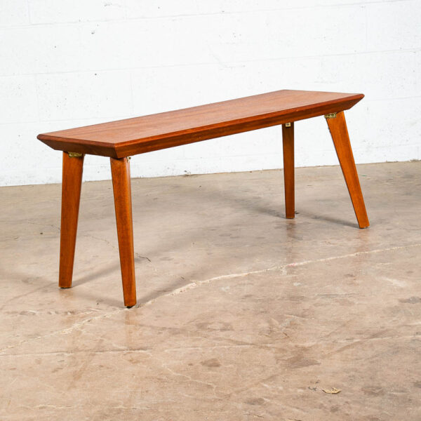 Mid Century Modern Bench Solid Mahogany Wood Coffee Table Rectangular Vintage - Image 2