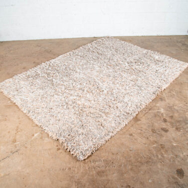 Mid Century Modern Shag Rug Wool Tan Canvas 90x65 Wool Vintage Retro