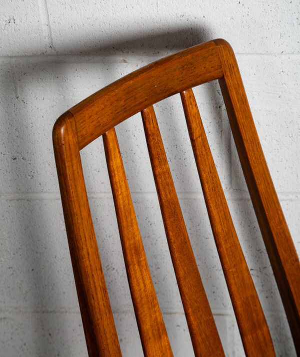 Mid Century Danish Modern Dining Chairs Set 4 Kofoed Eva Teak Wood Grey Hornslet - Image 6