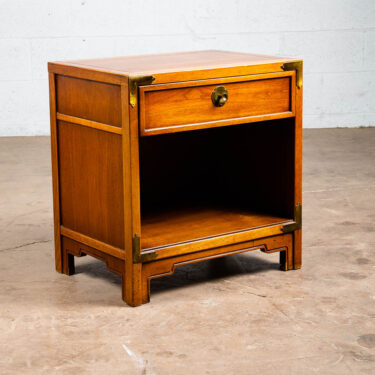 Mid Century Modern Nightstand Side Table Drawer Walnut Drexel Brass Single Mcm