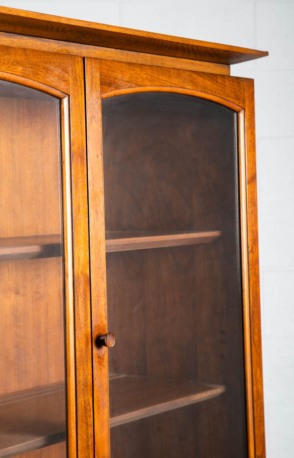 Mid Century Modern China Cabinet Lane Rhythm Walnut Cane Front Glass Display NM - Image 8