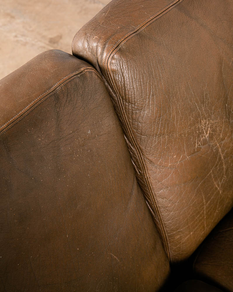 Mid Century Danish Modern Sofa Couch Brown Leather Stouby Borge Mogensen 3 seat - Image 9