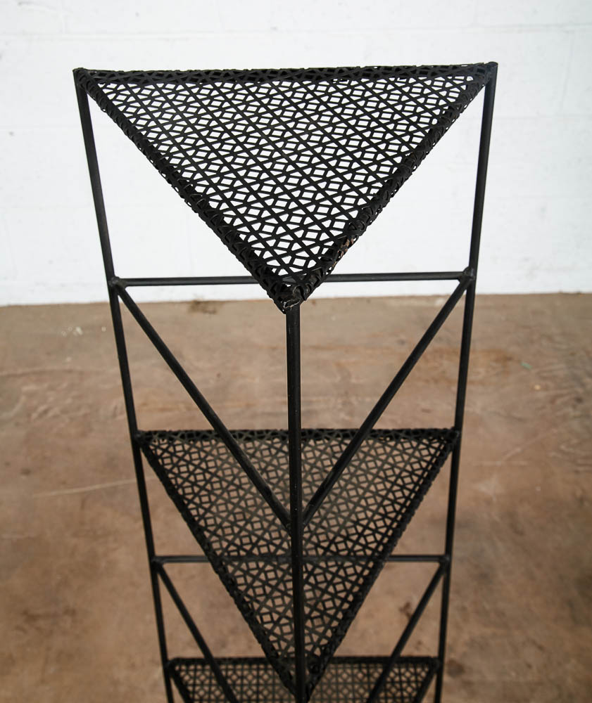 Mid Century Modern Plant Stand Corner Metal Wrought Iron Vintage Outdoor Indoor - Image 8