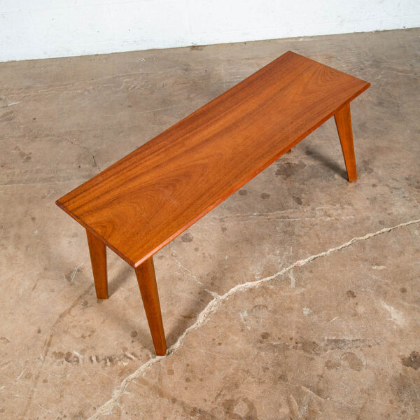 Mid Century Modern Bench Solid Mahogany Wood Coffee Table Rectangular Vintage