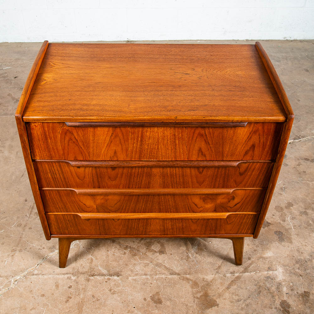 Mid Century Danish Modern Desk Vanity Office Teak 6 Drawer Vintage Denmark - Image 4