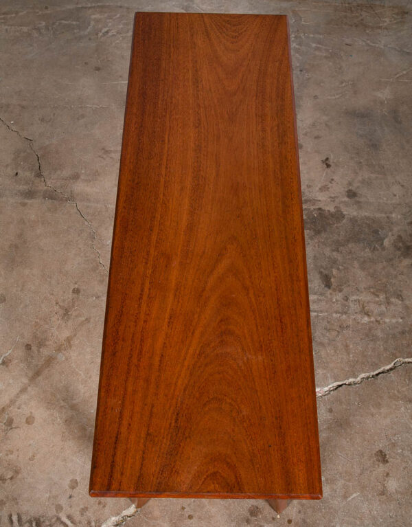 Mid Century Modern Bench Solid Mahogany Wood Coffee Table Rectangular Vintage - Image 6