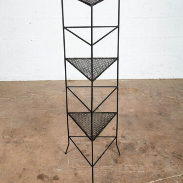 Mid Century Modern Plant Stand Corner Metal Wrought Iron Vintage Outdoor Indoor
