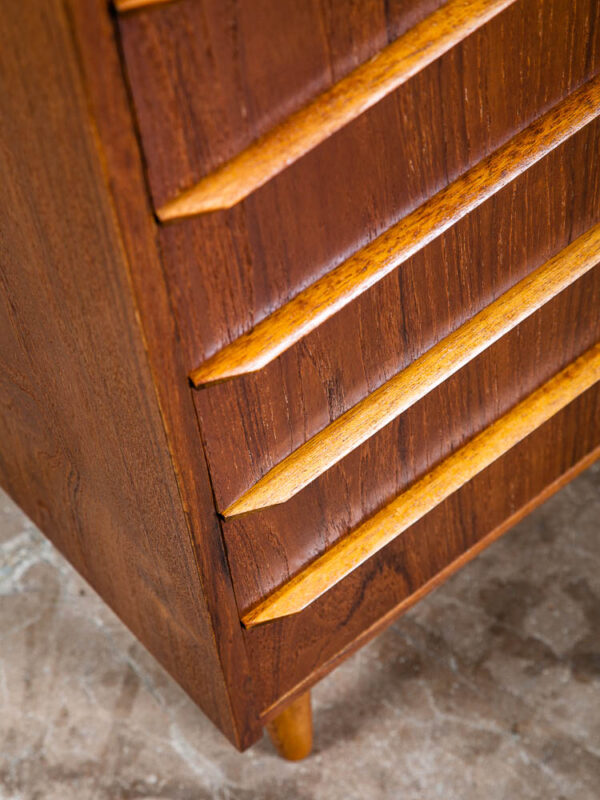 Mid Century Danish Modern Highboy Dresser 6 Drawer Solid Teak Denmark Vintage - Image 7