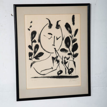 Mid Century Modern Picasso Art Print Litho Proof Abstract Black White AP 1948