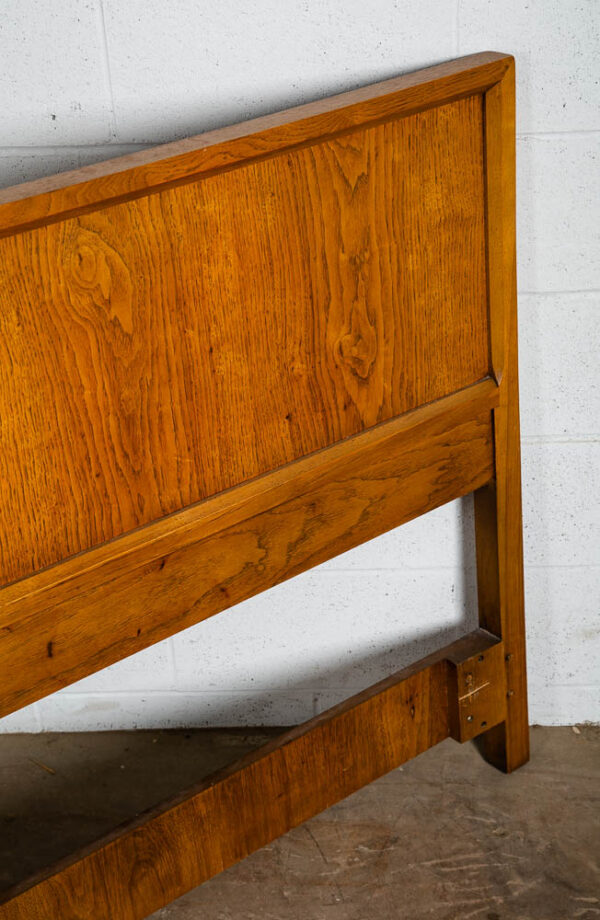 Mid Century Modern Headboard Bed Frame Full Drexel Index Size Mcm Oak Brown Mcm - Image 8