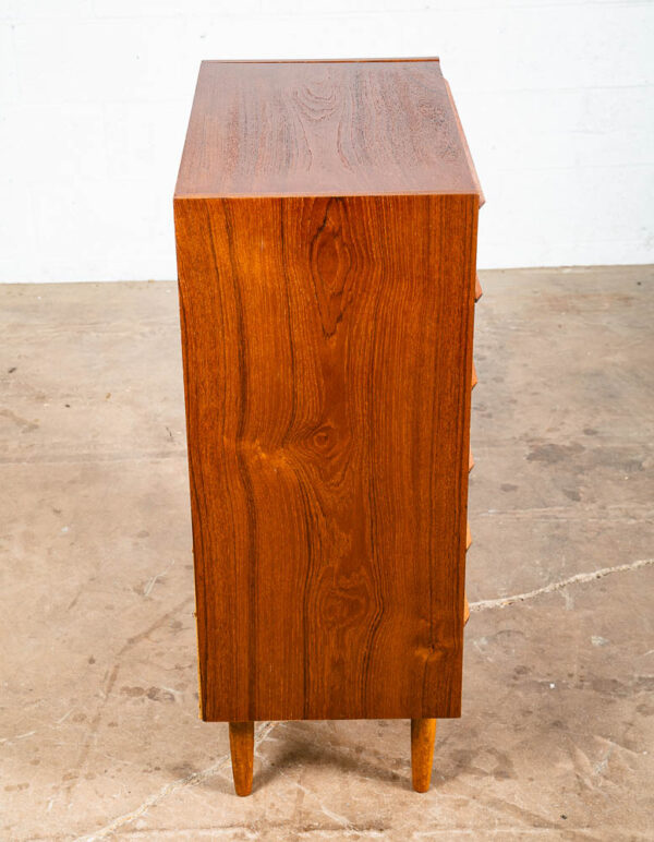 Mid Century Danish Modern Highboy Dresser 6 Drawer Solid Teak Denmark Vintage - Image 6