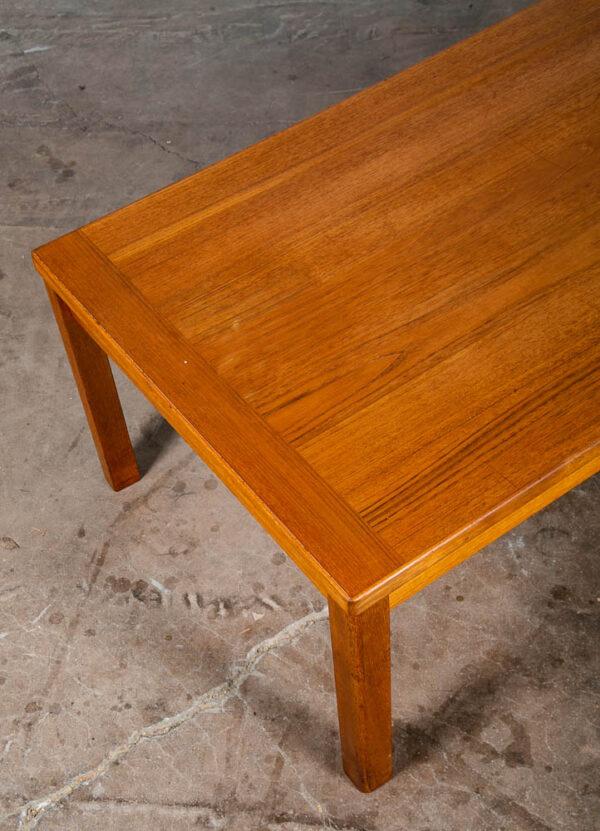 Mid Century Danish Modern Coffee Table Rectangular Surfboard Teak Denmark Mcm - Image 5