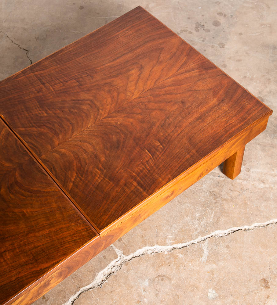 Mid Century Modern Coffee Table Sliding Walnut Brown Saltman Expanding John Keal - Image 8