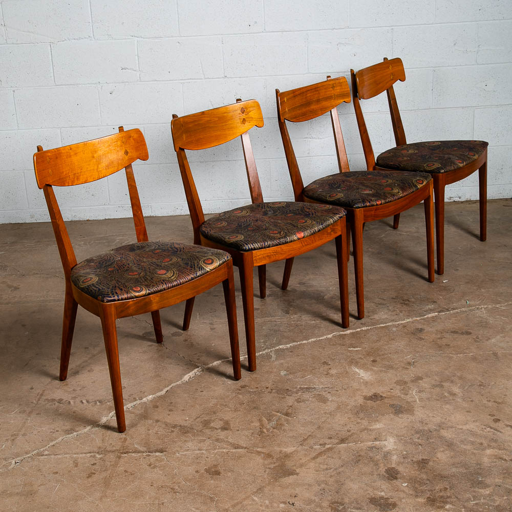 Mid Century Modern Dining Chairs 4 Drexel Declaration Kipp Stewart Seat Vintage