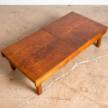 Mid Century Modern Coffee Table Sliding Walnut Brown Saltman Expanding John Keal