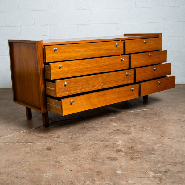 Mid Century Modern Dresser Credenza 8 Drawer Brown Saltman Walnut John Keal Mcm - Image 4