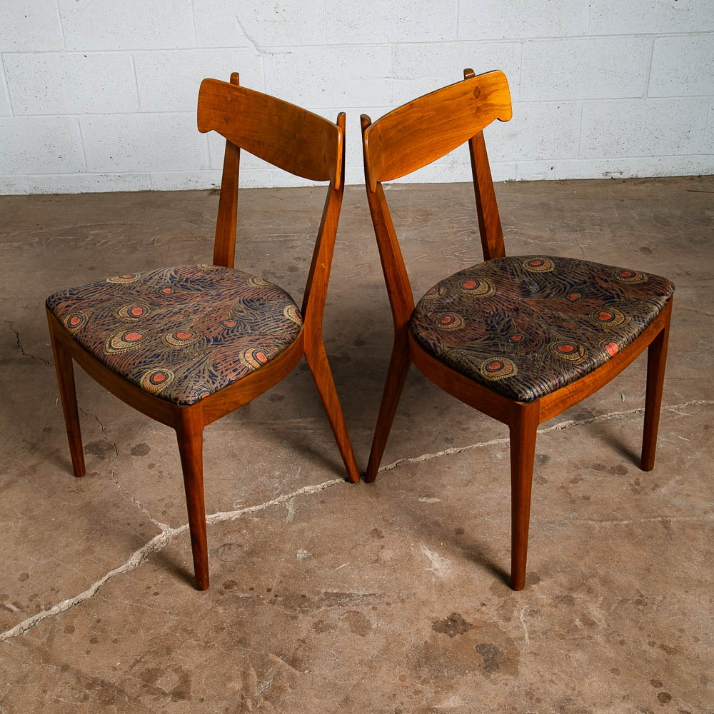 Mid Century Modern Dining Chairs 4 Drexel Declaration Kipp Stewart Seat Vintage - Image 4