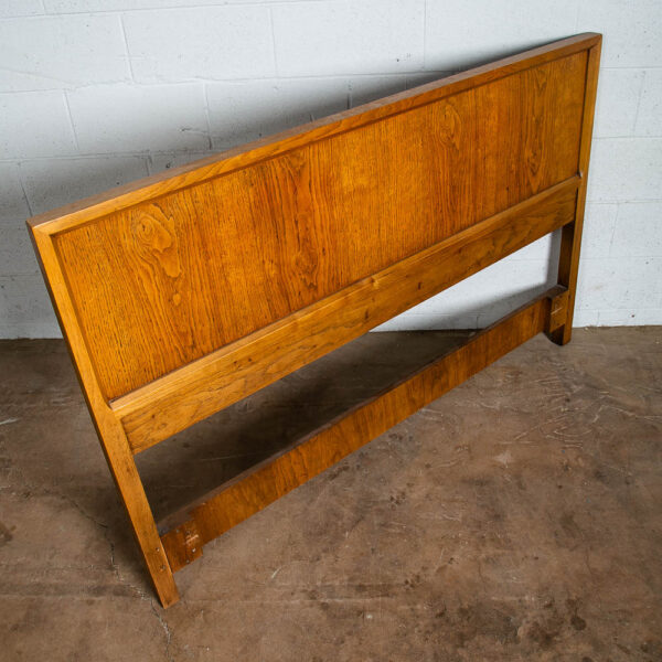 Mid Century Modern Headboard Bed Frame Full Drexel Index Size Mcm Oak Brown Mcm - Image 3
