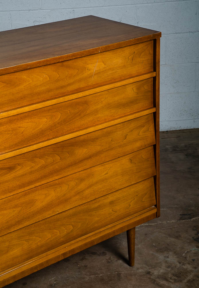 Mid Century Modern Dresser Highboy Walnut 5 Drawer Wood Chest Dixie Mcm Vintage - Image 5