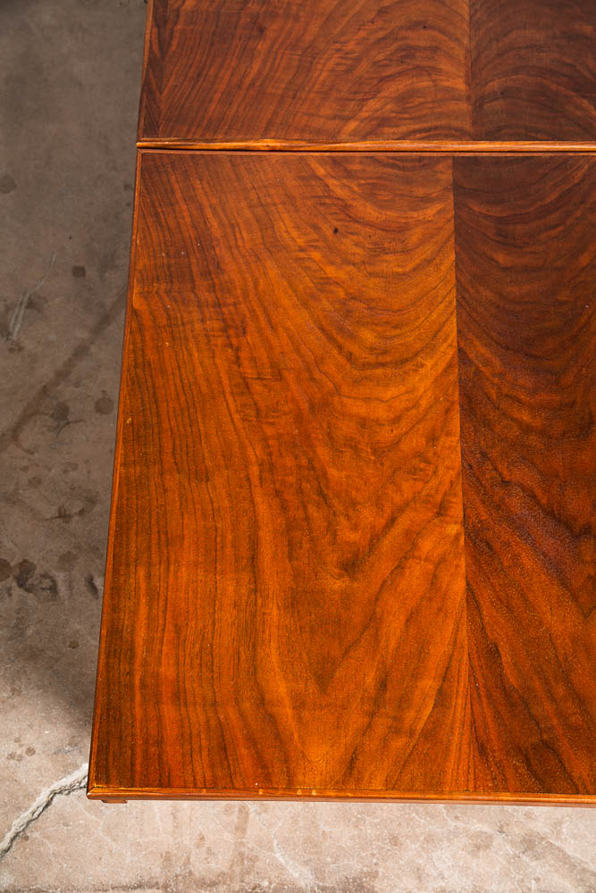 Mid Century Modern Coffee Table Sliding Walnut Brown Saltman Expanding John Keal - Image 9