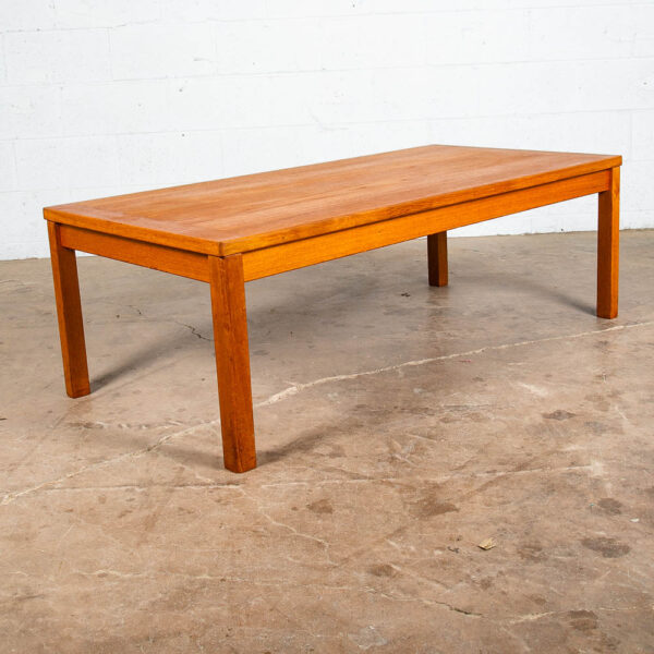 Mid Century Danish Modern Coffee Table Rectangular Surfboard Teak Denmark Mcm - Image 4