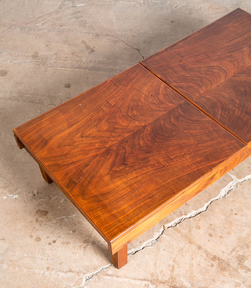 Mid Century Modern Coffee Table Sliding Walnut Brown Saltman Expanding John Keal - Image 12