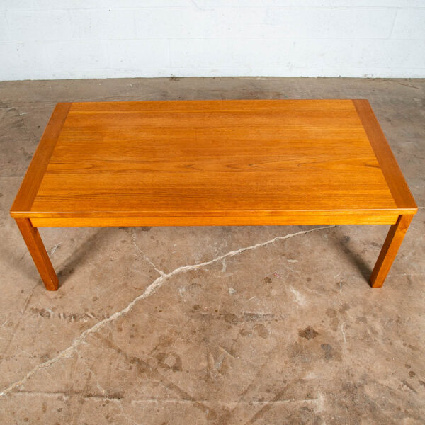 Mid Century Danish Modern Coffee Table Rectangular Surfboard Teak Denmark Mcm - Image 3