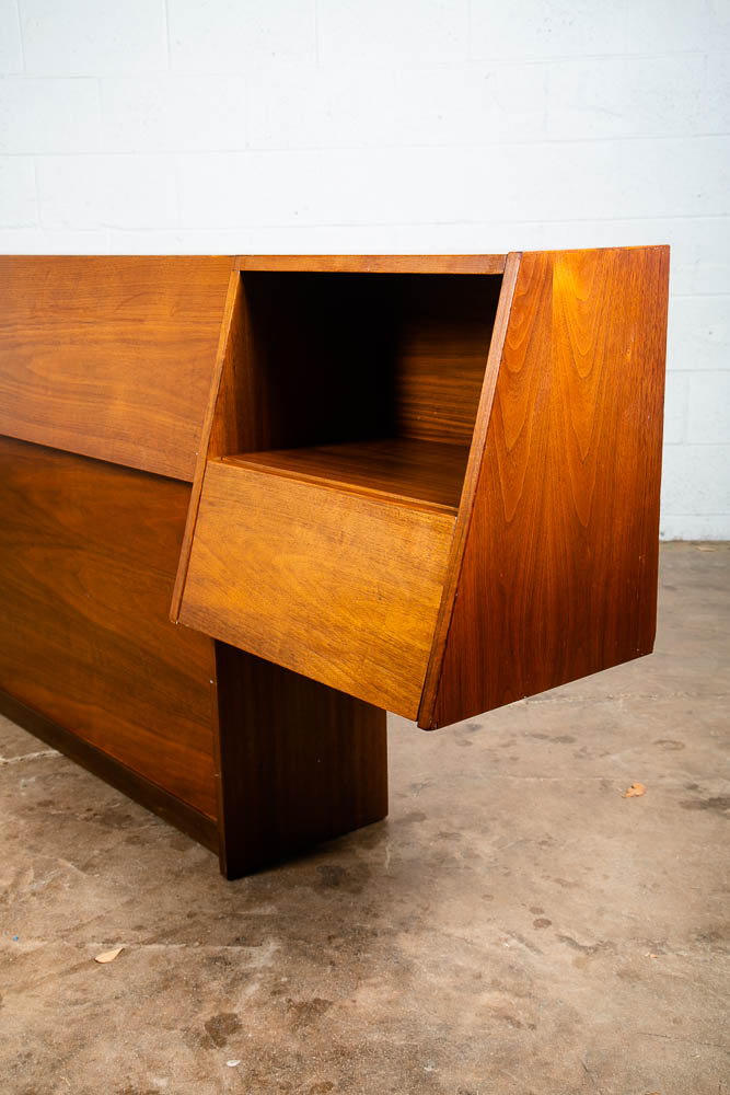 Mid Century Modern Headboard Bed Queen Floating Nightstand Stanley Young Glenn - Image 11