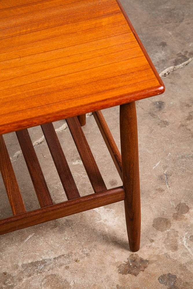 Mid Century Danish Modern Sculptural Teak Accent Side Table End Spindle Shelf - Image 10