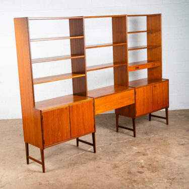 Mid Century Danish Modern Room Divider Wall Unit Skaraborgs Teak Freestanding NM