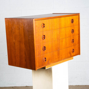 Mid Century Modern Wall Unit Cabinet Teak Round Handles Mobler Modular 4 Drawer
