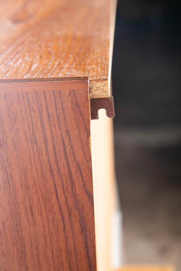 Mid Century Modern Wall Unit Cabinet Teak Round Handles Mobler Sliding Doors Mcm - Image 7