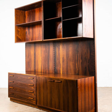 Mid Century Danish Modern Wall Unit Kai Kristiansen FM Cabinet Shelves Rosewood