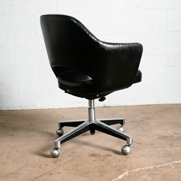 Mid Century Modern Office Chair Swivel Knoll Associates Black Eero Saarinen Mcm - Image 3