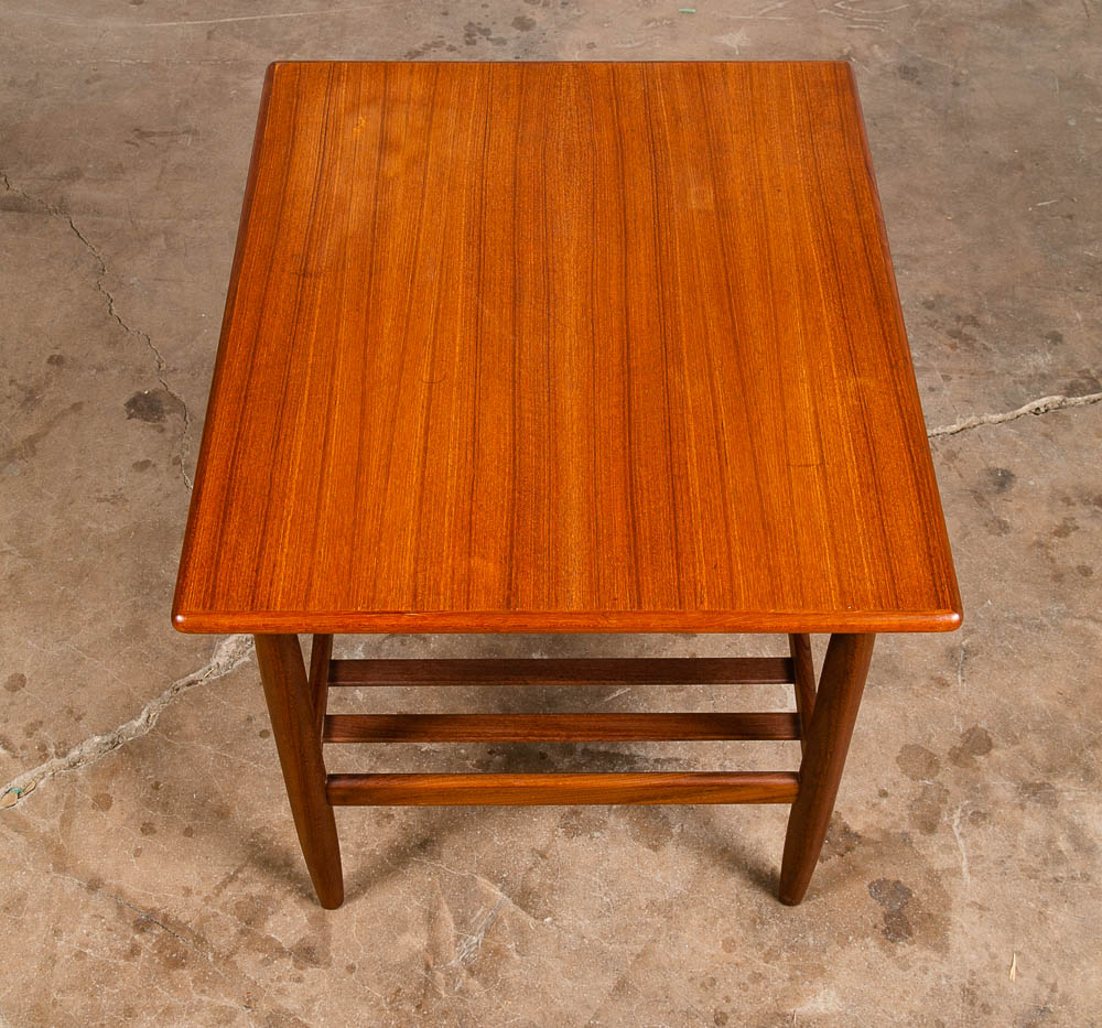 Mid Century Danish Modern Sculptural Teak Accent Side Table End Spindle Shelf - Image 2