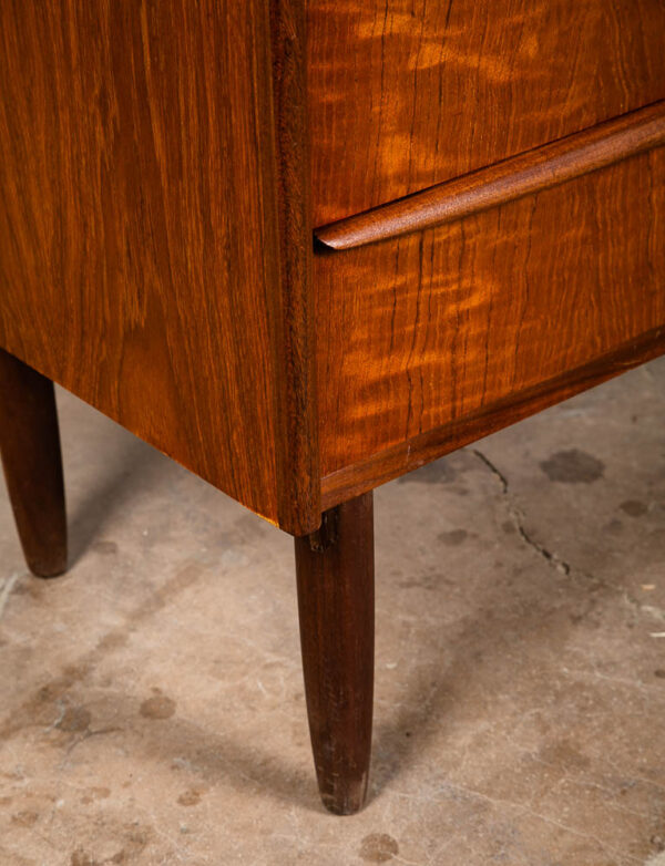 Mid Century Danish Modern Highboy Dresser 6 Drawer Solid Teak Denmark Refinished - Image 7