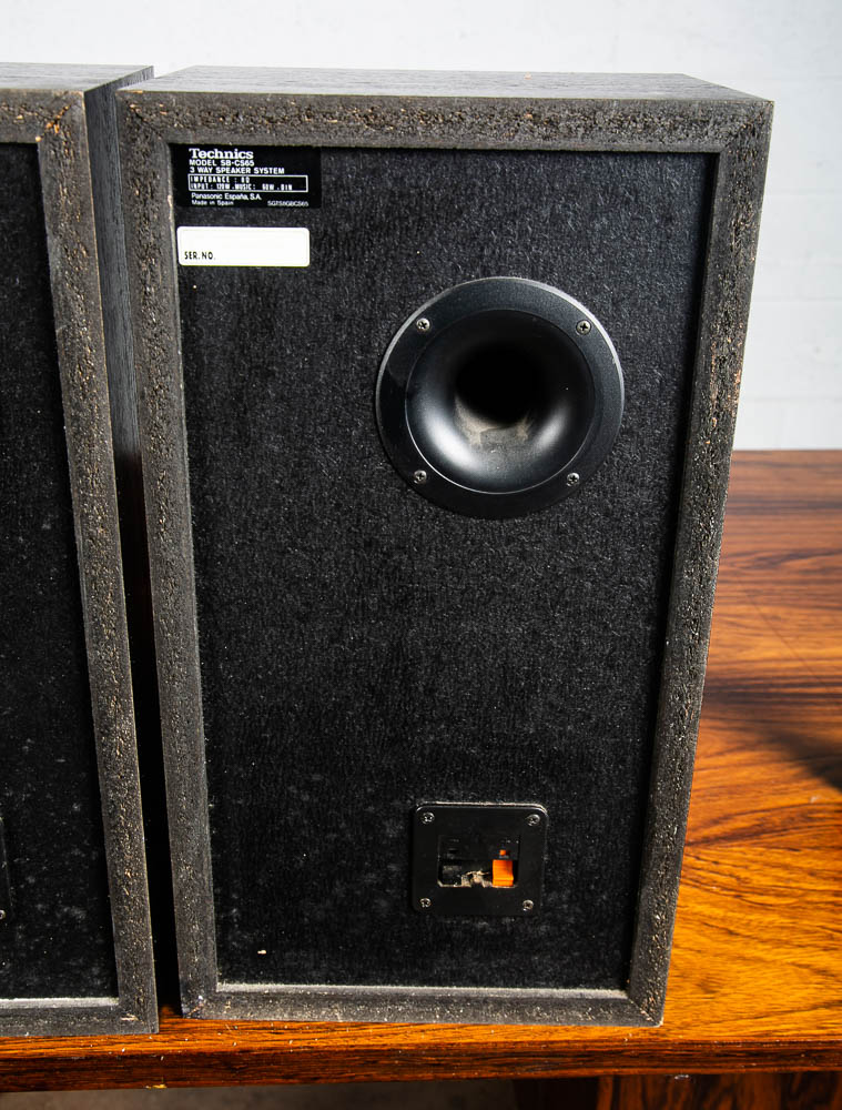 Mid Century Modern Vintage Speakers Technics SB-CS65 92-98 Pair Black Set AS IS - Image 12