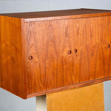 Mid Century Modern Wall Unit Cabinet Teak PS System Mobler Sliding Doors Shelf 1