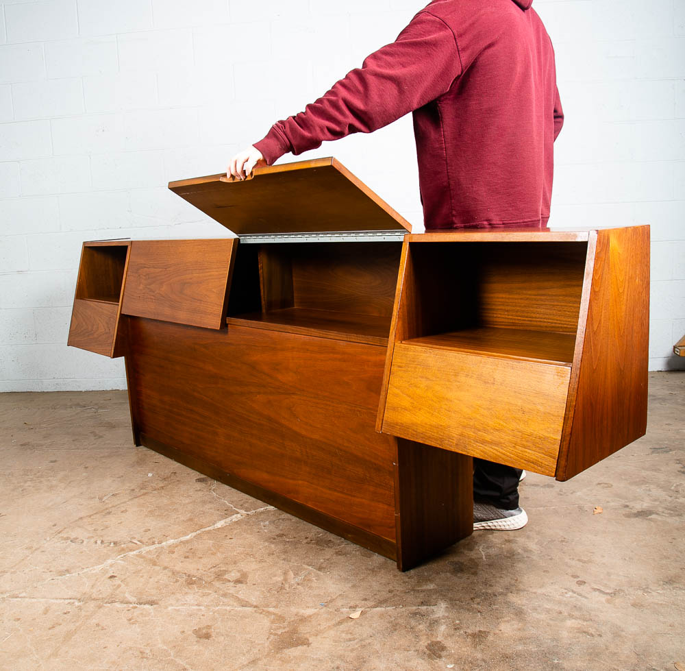 Mid Century Modern Headboard Bed Queen Floating Nightstand Stanley Young Glenn - Image 6